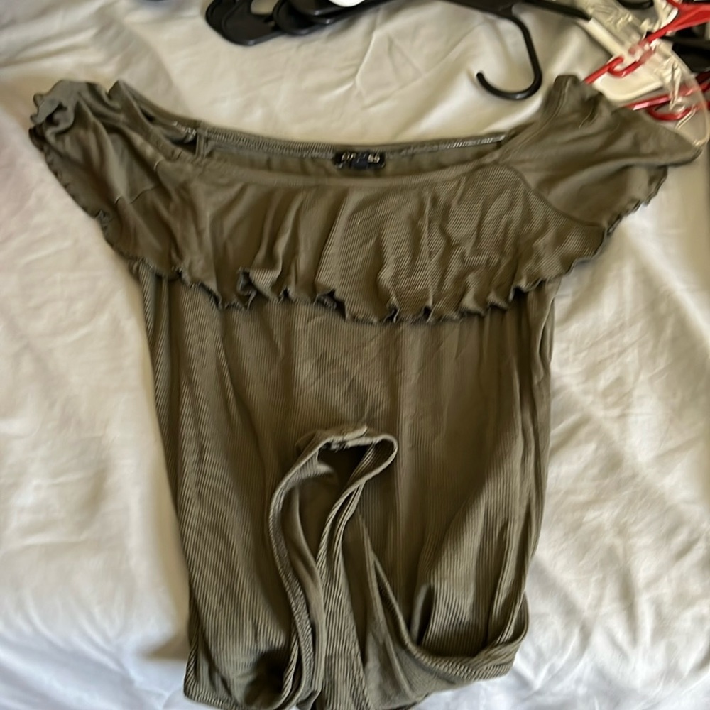 Dark green body suit